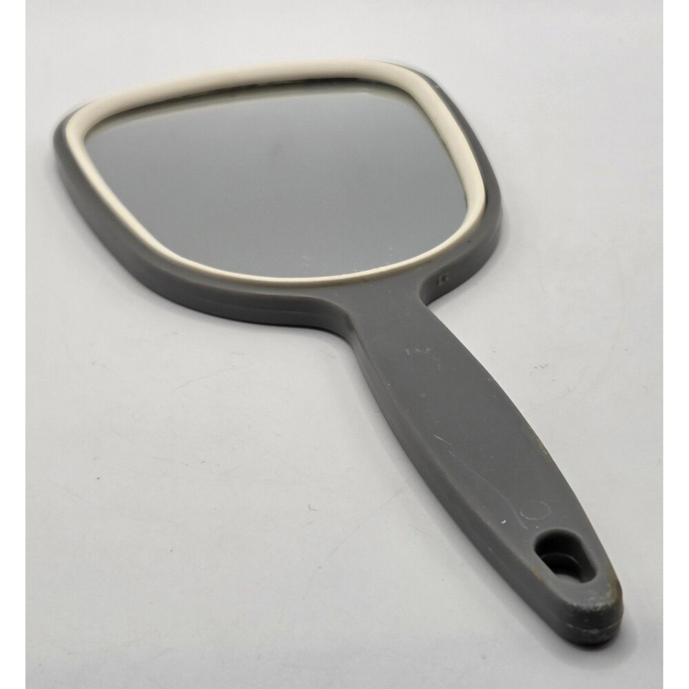VTG 80s/90s Goody Ace Hand Mirror Gray Fish Scale Back Compact Travel 8.5" USA